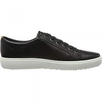 ECCO Soft 7 Men's Leather Lace-Up Sneakers - Black