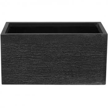 Maceta Rectangular de Fibra de Arcilla Negra 60 x 29 x 30 cm para Interior y Exterior Myra