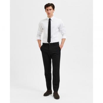 Selected Slim Fit Men's Dress Pants with Button and Zipper Closure - Black - Size 44