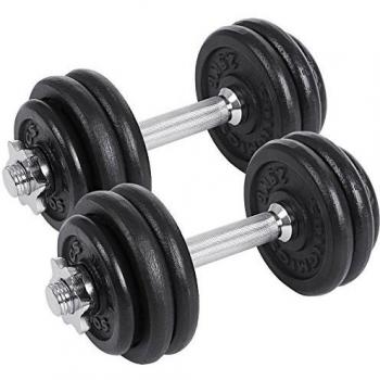 Songmics Juego de 2 Mancuernas de Fitness, Para Hombres, Discos de Hierro Fundido, 30Kg Syl30T