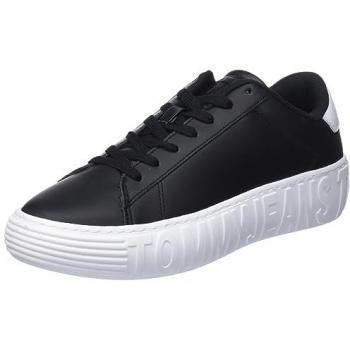 Tommy Jeans Men's Leather Cupsole Sneakers - Black - Size 12 US (45 EU)