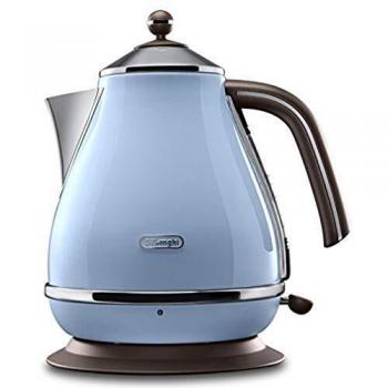 De'Longhi KBOV 2001.AZ - Tetera eléctrica, 2000 W, 1.7 L, acero inoxidable, azul