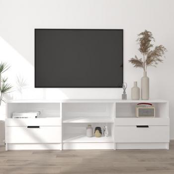 Mueble para TV vidaXL de madera contrachapada blanco brillo 150x33,5x45 cm