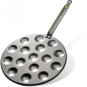 Sartén para 16 blinis y poffertjes de hierro Mineral B De Buyer, diámetro 27 cm