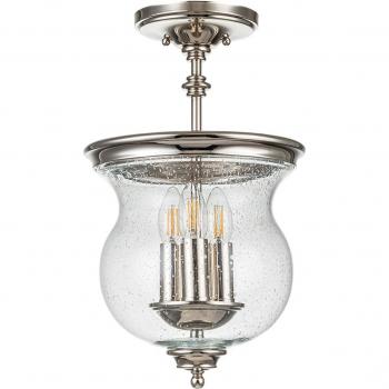 Lámpara colgante Pickering Lane de Feiss, 3 luces, níquel pulido