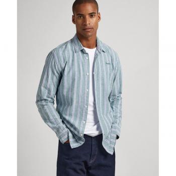 Pepe Jeans Camisa Oxford Costa para Hombre con Estampado de Rayas Multicolor Azul