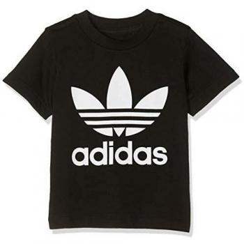 adidas Trefoil tee Camiseta de Manga Corta, Unisex niños, Black/White, 3-6M