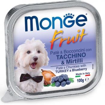 Monge Paté y Bocconcini de Pavo y Arándanos 100 g para Perros Adolescentes y Adultos