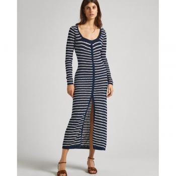 Pepe Jeans Women's Frances Long Sleeve Maxi Dress in Dulwich Blue