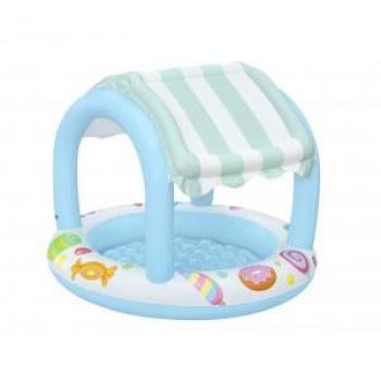 Piscina Hinchable para Niños con Techo y Fondo Inflable 104 x 84 cm