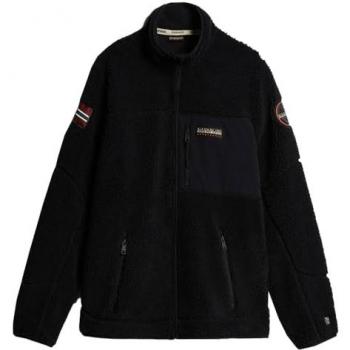 Napapijri Yupik Full Zip Black Fleece Jacket XL Male