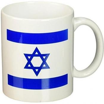 Mensuk mug_151420_1 Israeli Flag-Blue and White with Magen David Star-Jewish State of Israel-Judaism-Zionism, Ceramic Mug, 11-Ounce