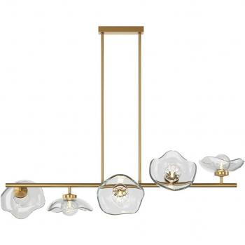 Lámpara colgante Maytoni Miracle, 5 luces, color latón, cristal