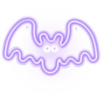 Forever Neon Plexi LED Bat Purple Neolia - Panel LED de Neón en forma de murciélago, color púrpura, diseño moderno y decorativo, ideal para iluminación ambiental y decoración de interiores