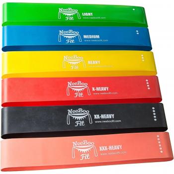 NeeBooFit Juego de bandas de resistencia- Bandas de ejercicio de bucle con bolsa de transporte y cuaderno de ejercicios