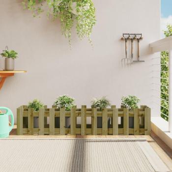Valla de jardín arriate elevado 150x30x30cm madera pino impregnada marrón