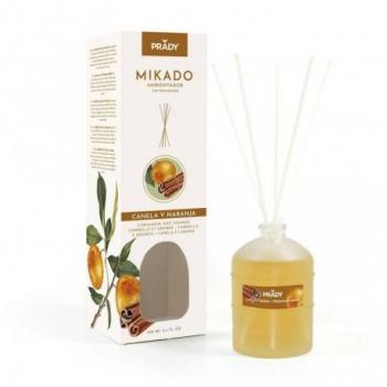 Prady Ambientador Mikado Canela y Naranja - Frasco de Cristal 100ml