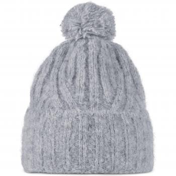 Buff Nerla Knitted Beanie - Unisex Grey Cap, Knitted Women's Beanie, Adult Size