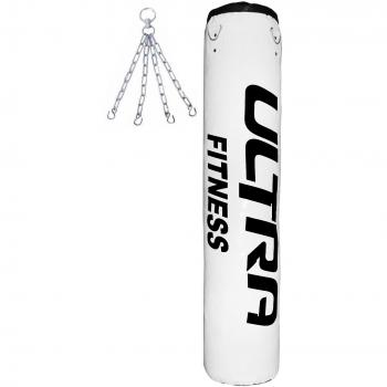 Ultra Fitness 4 m 5 ft vacío/sin relleno de boxeo saco de boxeo MMA Sparring boxeo formación Kickboxing Muay Thai con colgante cadena, blanco