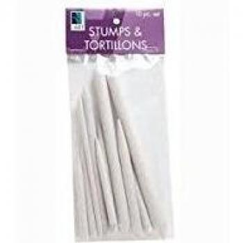 Daler Rowney Simply Pack de 12 Esfuminos - 4 Difuminos y 6 Esfuminos - Color Blanco