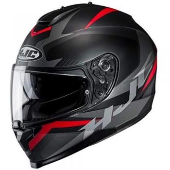 HJC C70 Cascos, Adultos Unisex, Troky Black/Red, M
