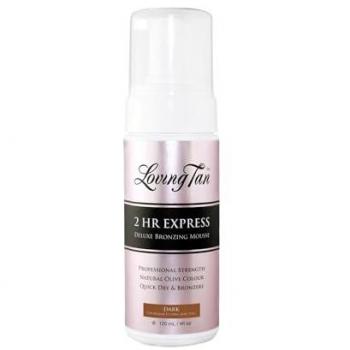 Loving Tan 2 Hour Express Deluxe Bronzing Mousse Dark - Self Tanning Mousse, Dark shade, 120ml (4.0 oz), Streak Free, Natural looking, Professional Strength Sunless Tanner, Up to 5 Self