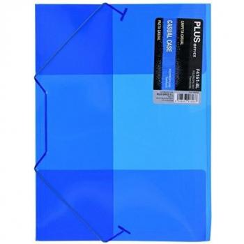 Plus Office F4161-BL - Carpeta con gomas y solapa translúcida, A4, azul