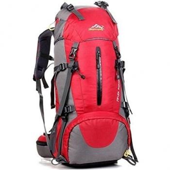 Minetom 50L Mochilas Impermeable Viaje Morral Deporte Multifunción Bolsa Plegable Trekking Viajes Al Aire Libre Gran Capacidad Rojo One Size