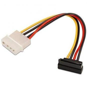 AISENS A131-0160 - Cable SATA Alimentación acodado DE 16 cm, Color Negro