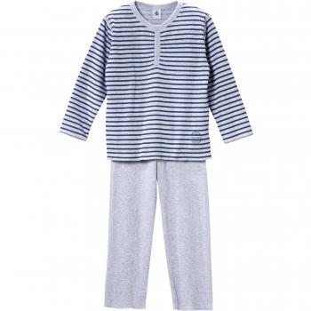Petit Bateau - Pijama con cuello barco de manga larga para niño, talla 2 años