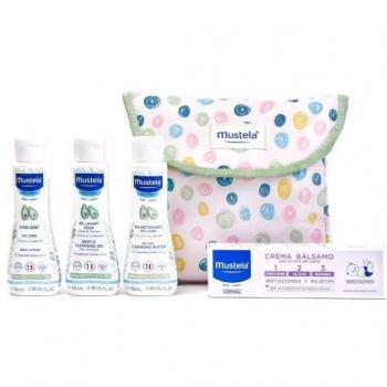 Mustela Little Moments Basic Dots Baby Care Set with Toiletry Bag, 4 Pieces