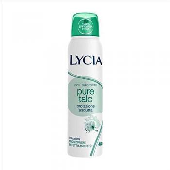 Deodorante Spray Antiodorante Lycia Pure Talc 150 ml - Protección Asciutta 48h