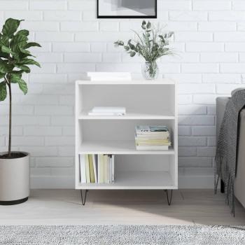 Aparador de madera de ingeniería 57x35x70 cm, mueble de almacenaje para salón, buffet, armario auxiliar y armario de almacenamiento en color blanco brillante