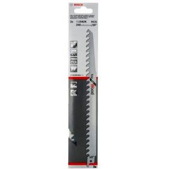 Bosch Professional 2 unidades Hoja de sierra sable S 1542 K Top for Wood, para madera, 240 x 19 x 1.5 mm, accesorio de sierra sable