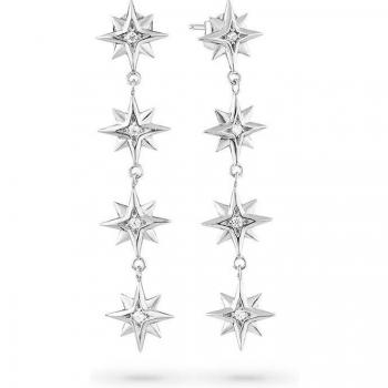 Pendientes Radiant Stars de Plata Plateado