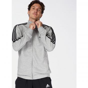 adidas Men's Basic 3-Stripes French Terry Tracksuit, Grey, XXL