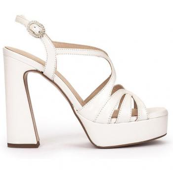 Sandalias de tacón de piel en color blanco modelo MALAWI