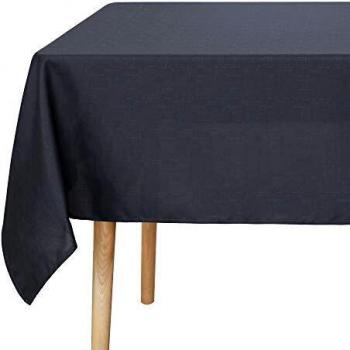 UMI. by Amazon Mantel de Tela Antimancha de Mesa Rectangular 140 x 200 cm Gris Oscuro
