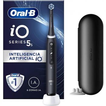 Oral-B iO Series 5S Cepillo de Dientes Eléctrico Giratorio Recargable Negro con 1 Cabezal y Estuche de Viaje