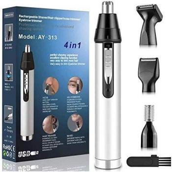 Cortapelos Nariz y Oreja,4 en 1 Profesional Recargable Cortapelos Nariz y Oreja por USB,Ligero Resistente al Agua Cortapelos Nariz y Oreja