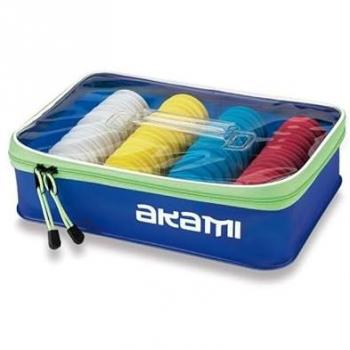 Bolsa Akami para bobinas de pesca en PVC con 48 compartimentos redondos Ø 4.6 cm, tamaño 35 x 23