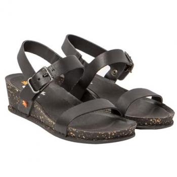 Sandalias de cuña Art 1940 I Imagine de piel para mujer color Nappa Black