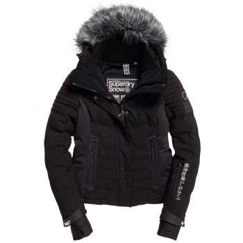 Superdry Luxe Snow búfer Jacket W, color schwarz