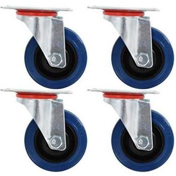 vidaXL 24x Ruedas Giratorias Manipulación Materiales Muebles Bancos Trabajo Carritos Compra Estanterías Resistencia Golpes Suaves con Diámetro 75mm