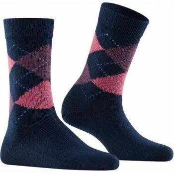 Burlington Women's Whitby Extra Soft Argyle Socks, Navy/Pink, Size 3.5-7