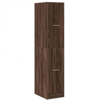 Armario botiquín madera ingeniería marrón roble 30x41x144,5 cm
