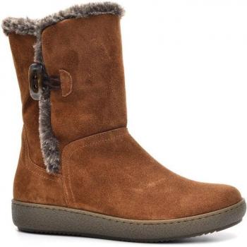 Botines de mujer Alpe 3220 de piel baby silk con suela antideslizante sin cierre en color marrón