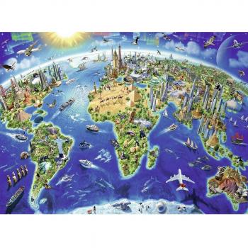 Puzzle Vista del mundo desde arriba XXL 200 piezas