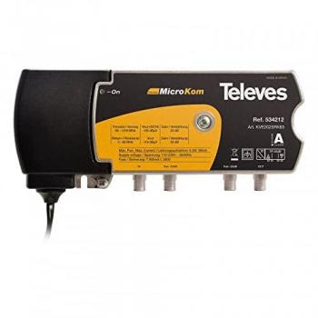 Amplificador de TV Televes KVE2025RK65 - Multibanda 20/25dB, Canal de retorno activo/pasivo 5-65 MHz