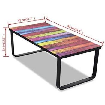 vidaXL Rainbow Glass Topped Coffee Table